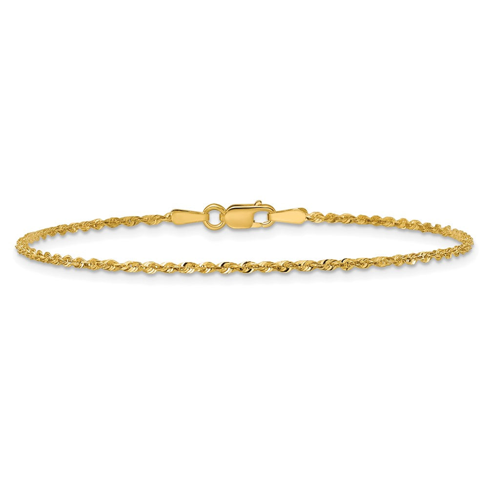 10K Yellow Gold 1.5mm Extra-Light D/C Rope Chain Anklet