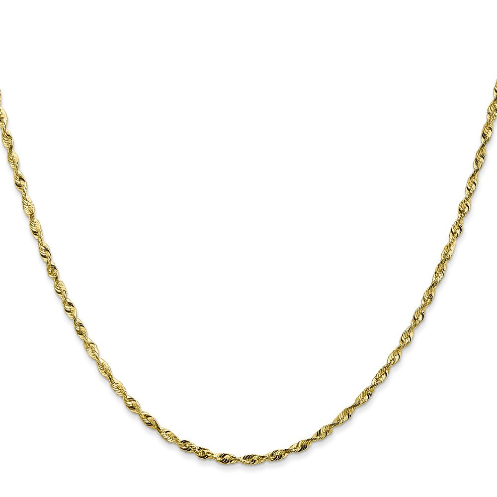 2 Inch 10K Yellow Gold 1.8mm Extra-Light Diamond Cut Rope Chain Necklace