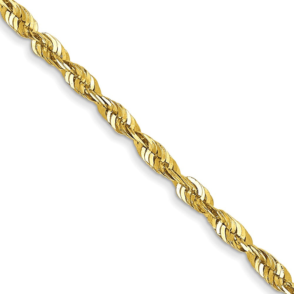 10K Yellow Gold 1.8mm Extra-Light D/C Rope Chain Necklace