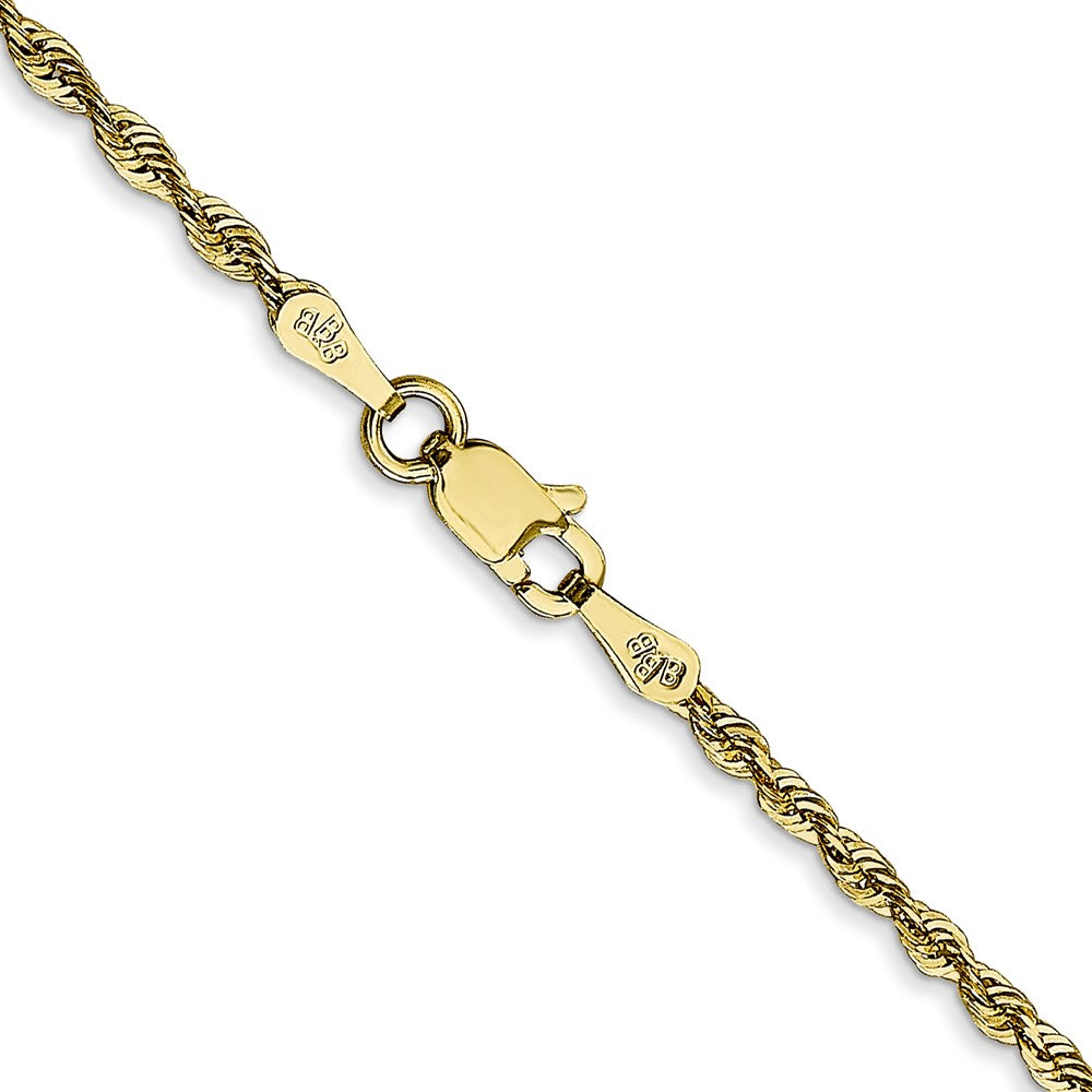 24 Inch 10K Yellow Gold 2.0mm Extra-Light D/C Rope Chain Necklace