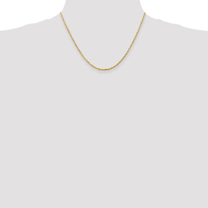 10K Yellow Gold 2.0mm Extra-Light D/C Rope Chain Necklace