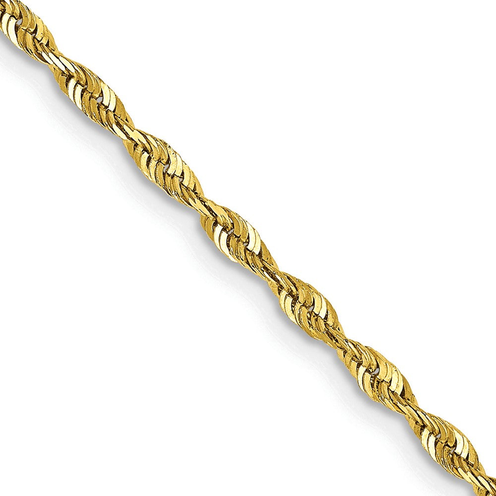 3 Inch 10K Yellow Gold 2.0mm Extra-Light D/C Rope Chain Necklace
