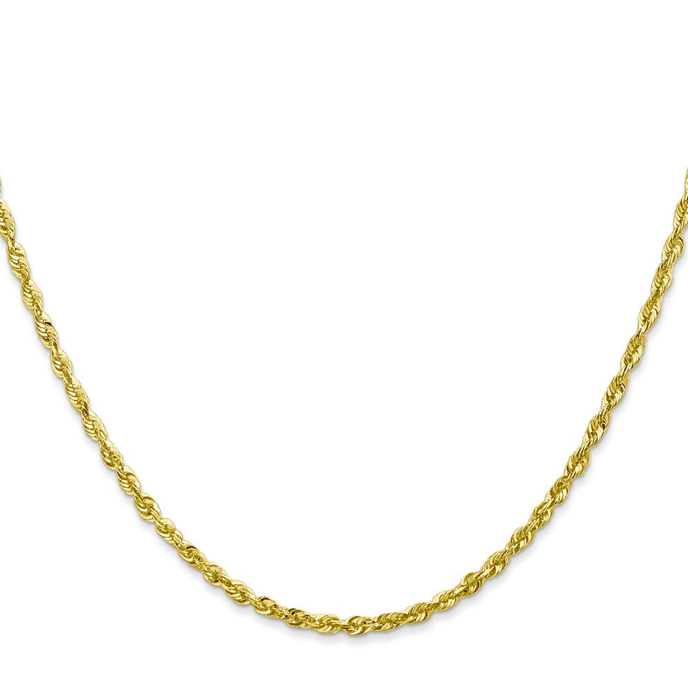10K Yellow Gold 2.25mm Extra-Light D/C Rope Chain Necklace