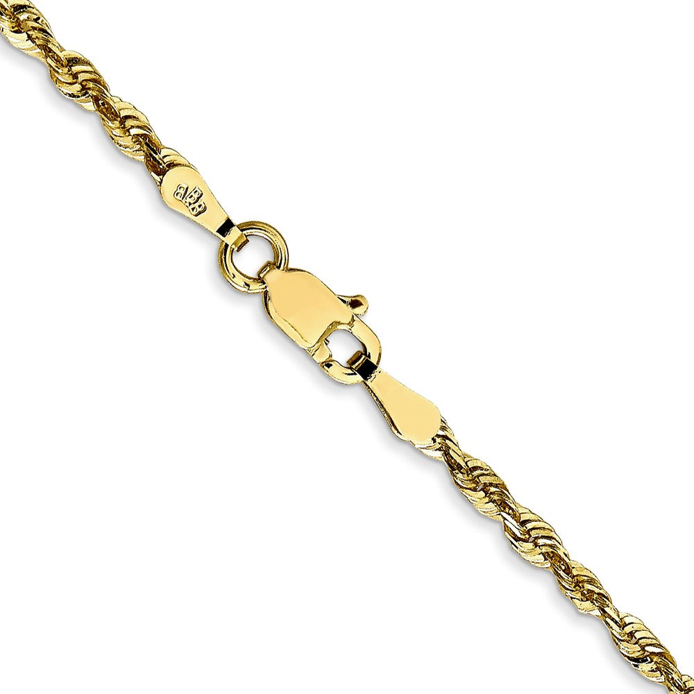 10K Yellow Gold 2.25mm Extra-Light D/C Rope Chain Necklace