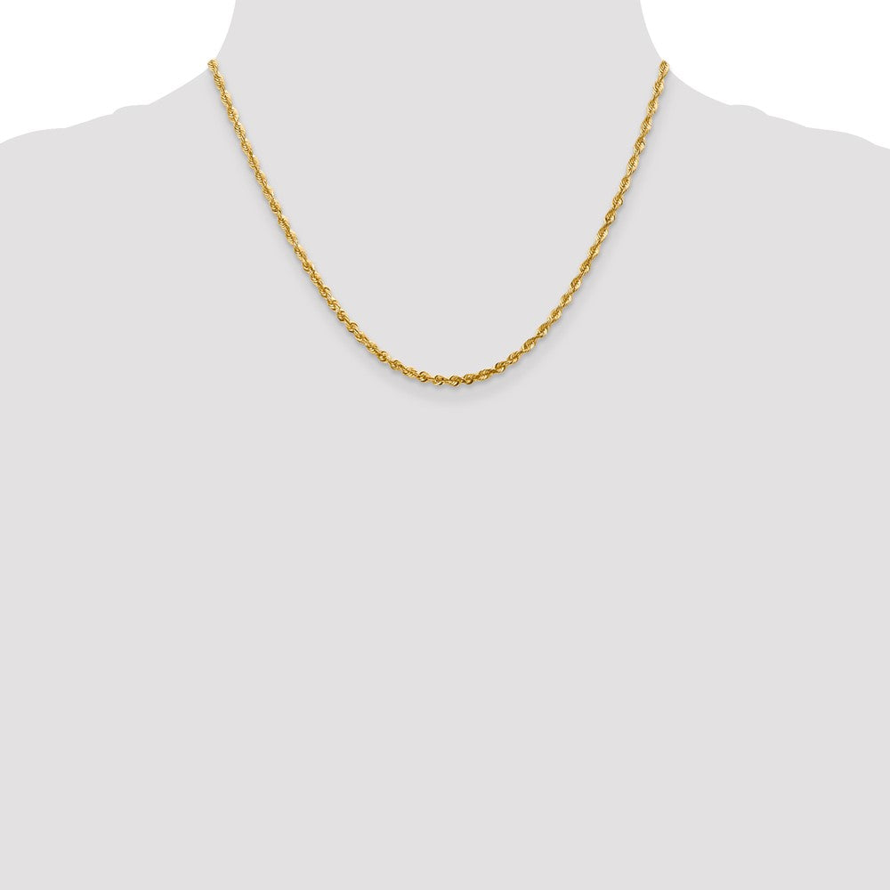 10K Yellow Gold 2.75mm Extra-Light D/C Rope Chain Necklace