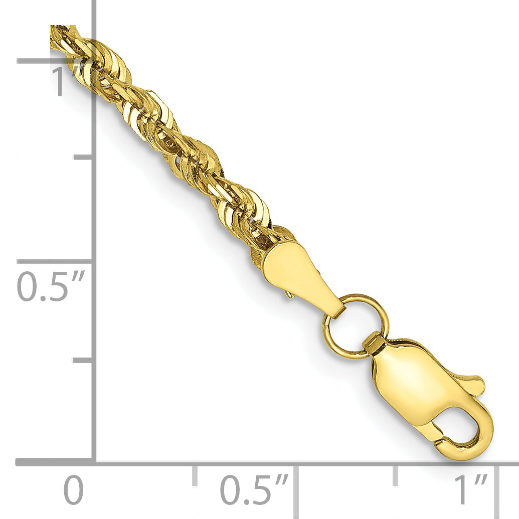 10k Yellow Gold 2.75mm Extra-Light D/C Rope Chain