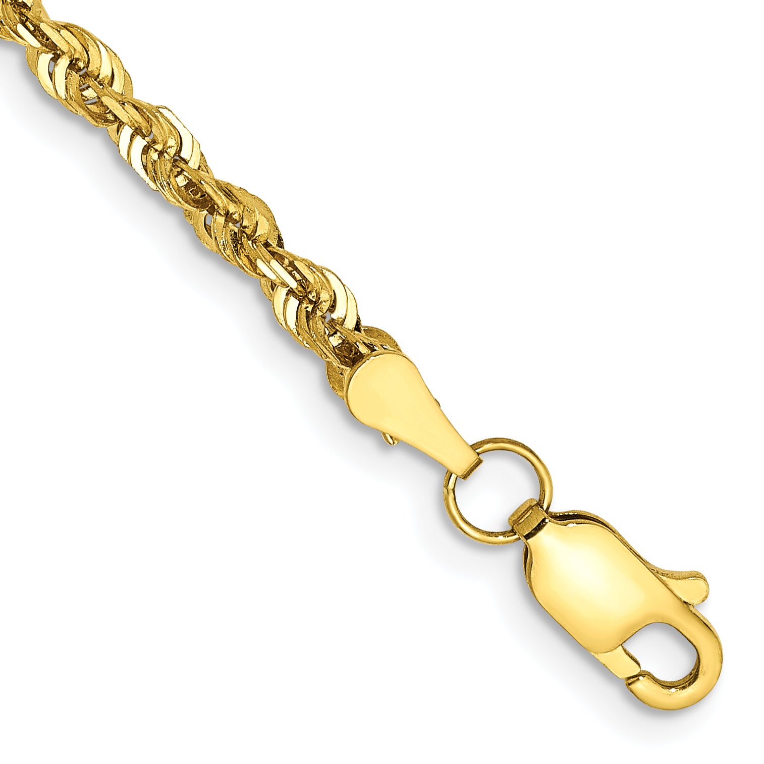 10k Yellow Gold 2.75mm Extra-Light D/C Rope Chain