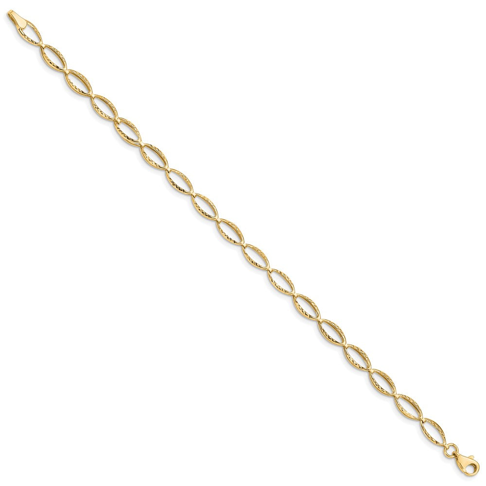 10k Yellow Gold Polished Oval Link Chain Bracelet
