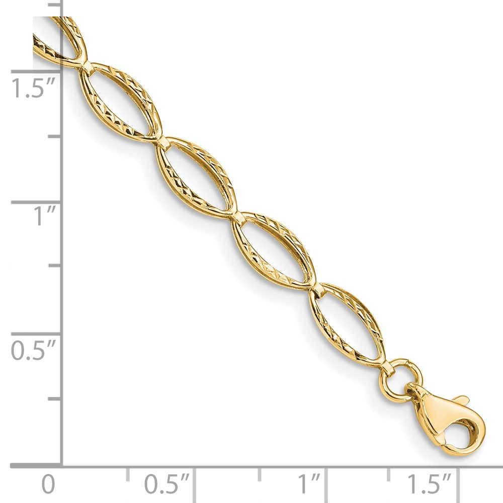 10k Yellow Gold Polished Oval Link Chain Bracelet