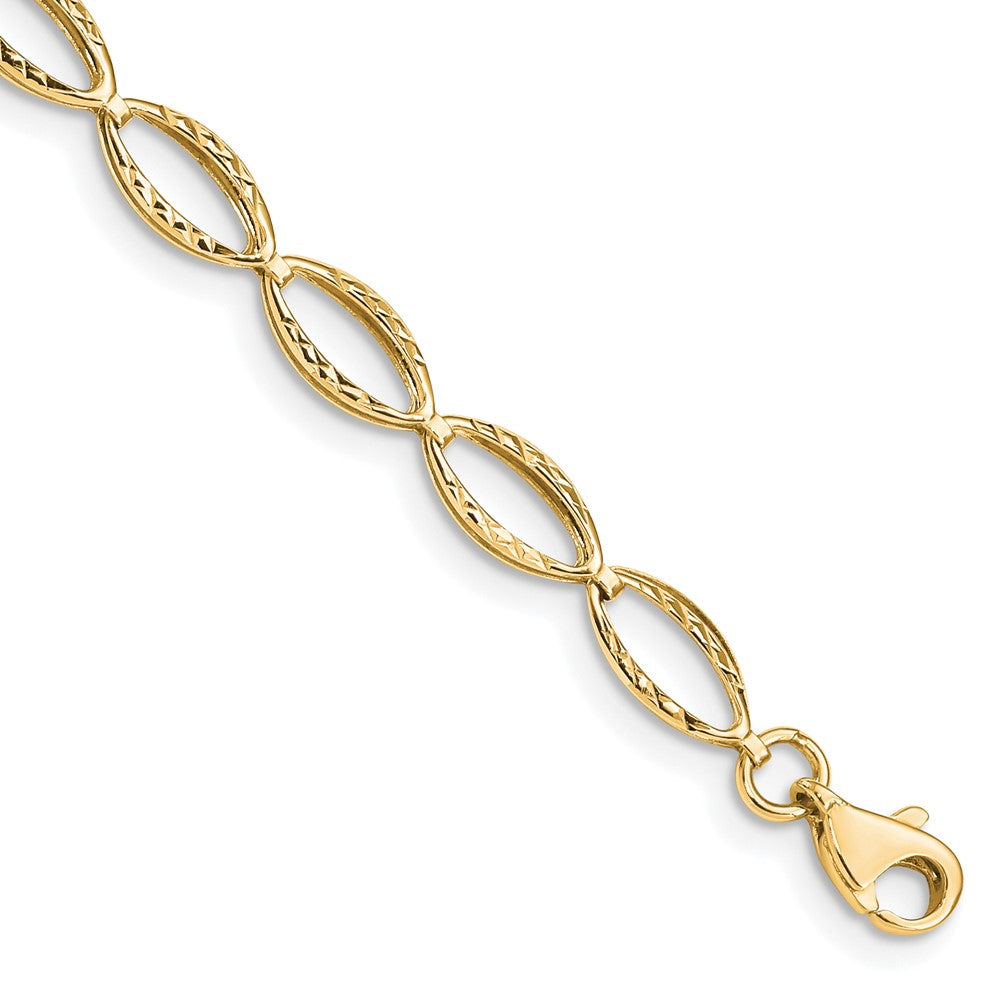 10k Yellow Gold Polished Oval Link Chain Bracelet