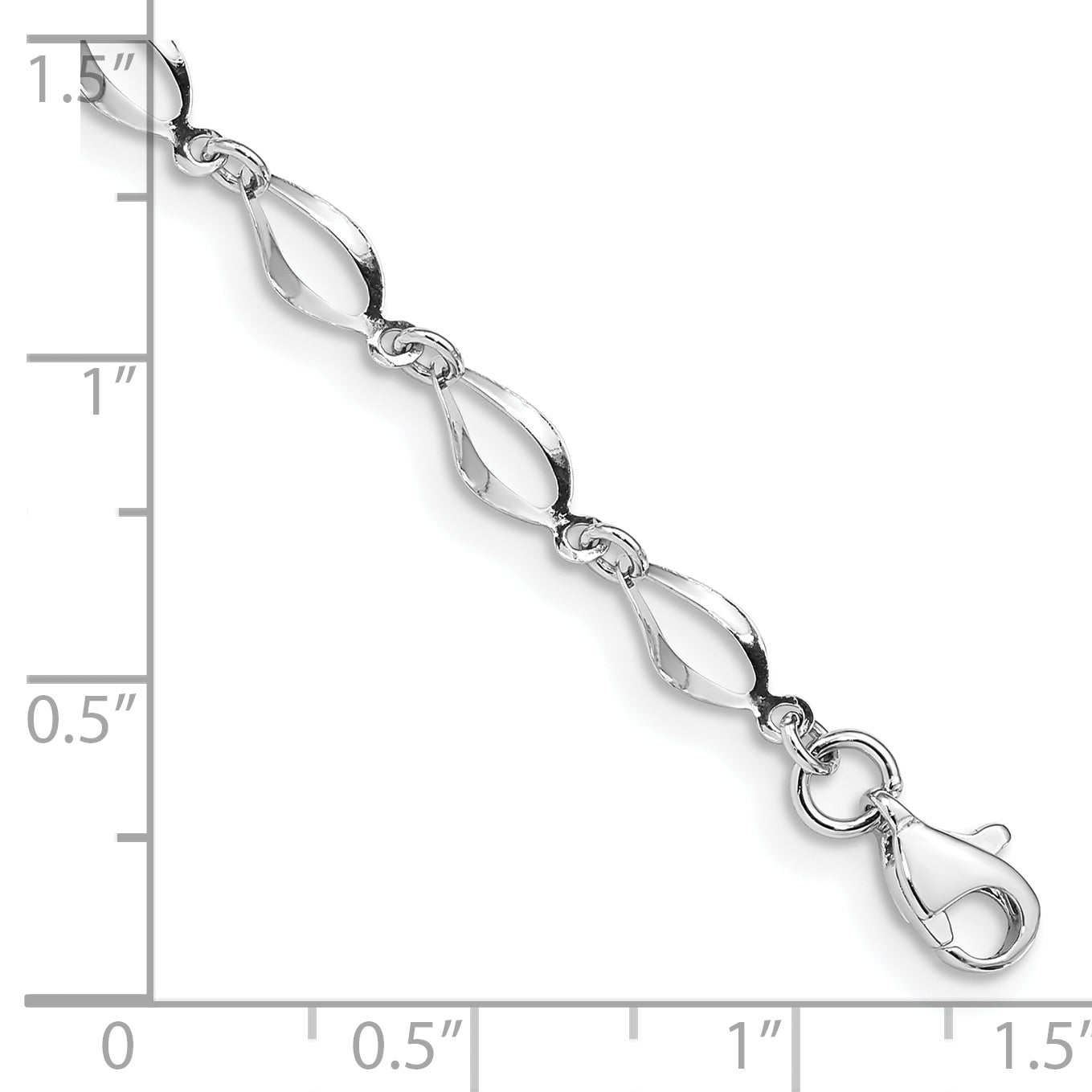 10K White Gold Polished Fancy Link Bracelet