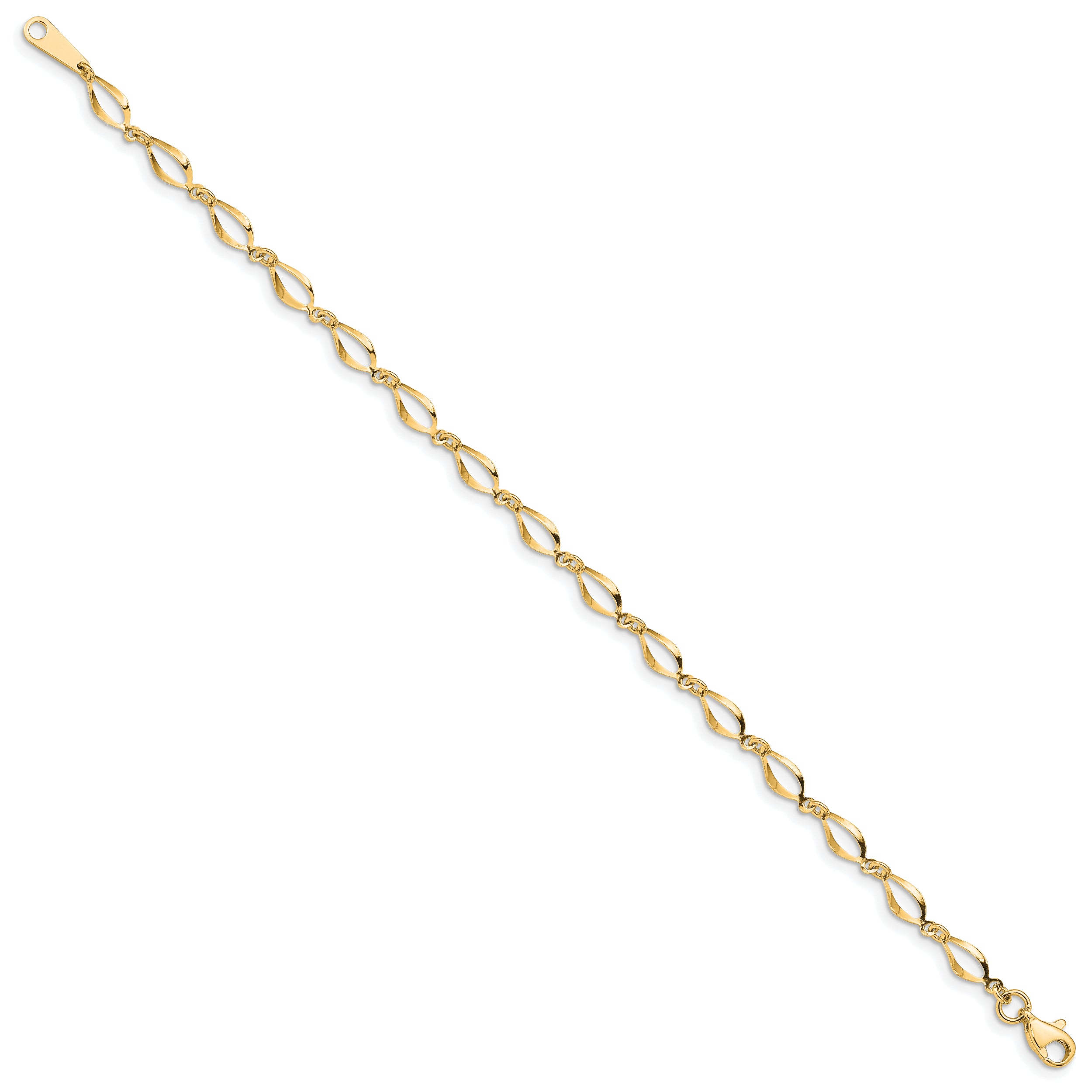 10K Yellow Gold Polished Fancy Link Bracelet