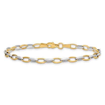 10K Two-Tone Polished Open Link Bracelet
