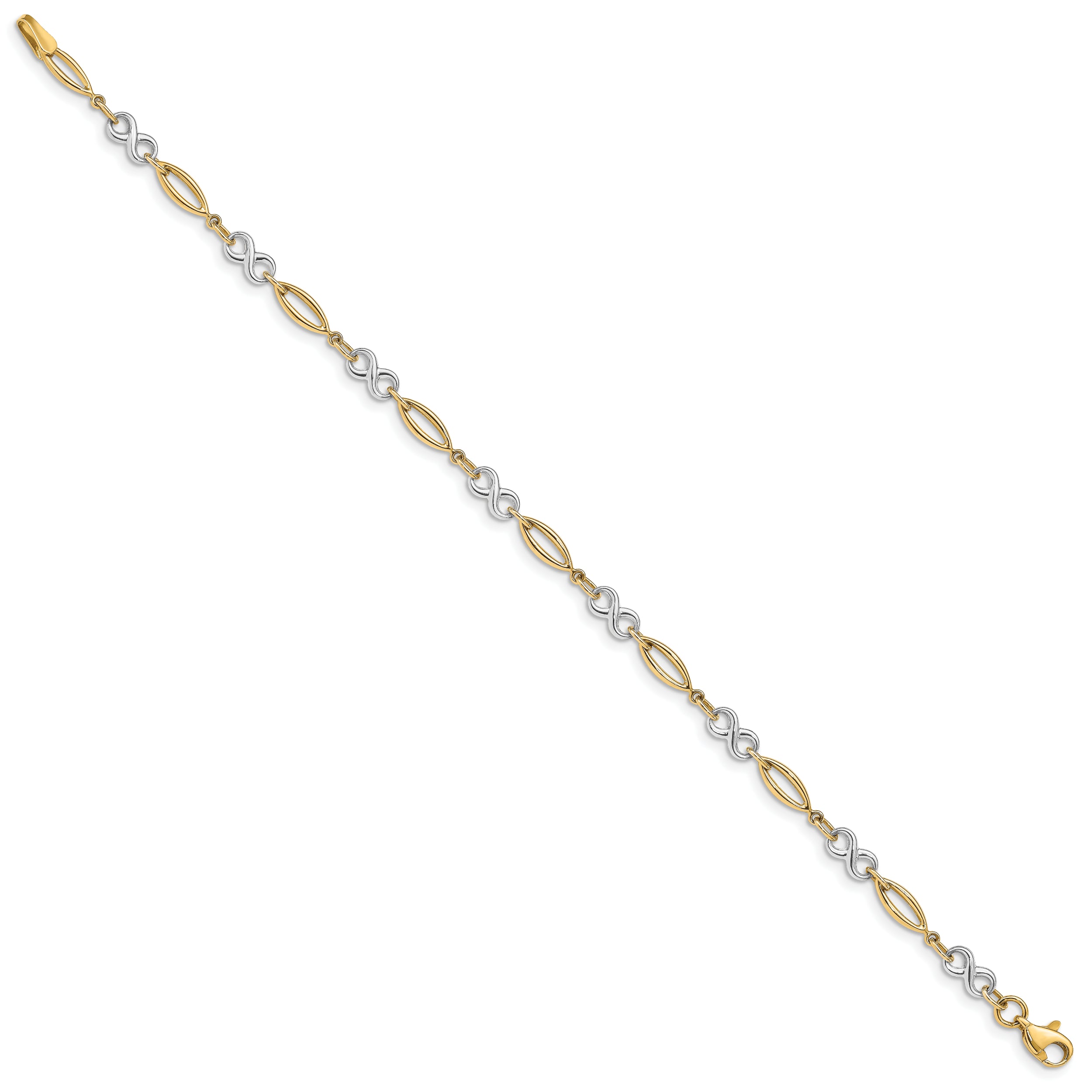10K Two-Tone Polished Infinity Bracelet