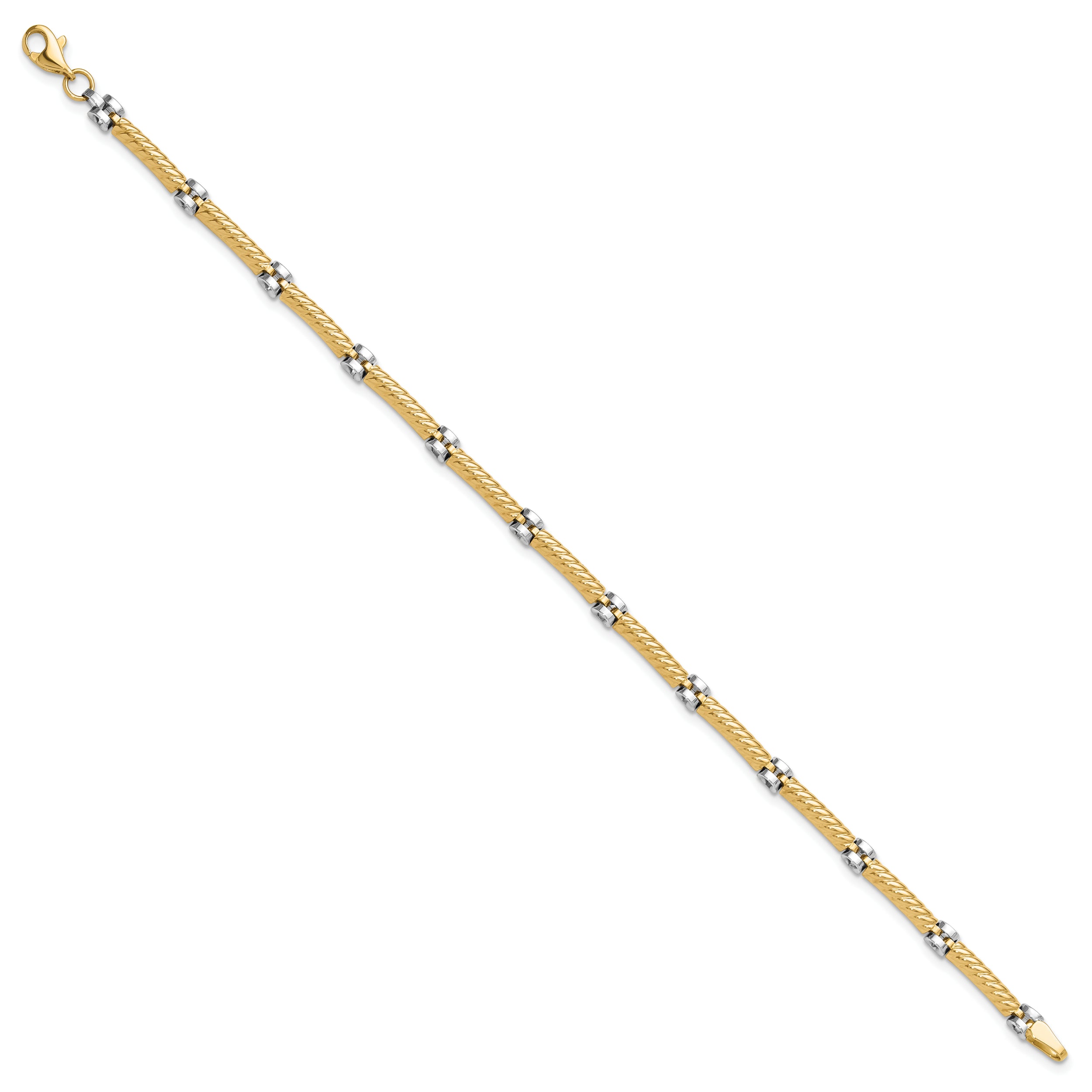 10K Two-Tone 10K Polished Fancy Link Bracelet