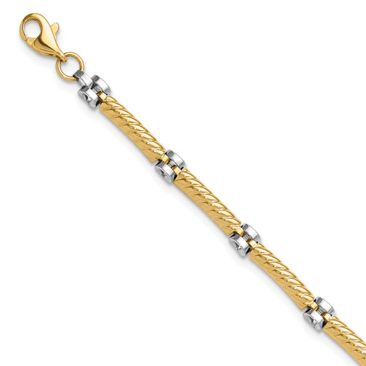 10K Two-Tone 10K Polished Fancy Link Bracelet