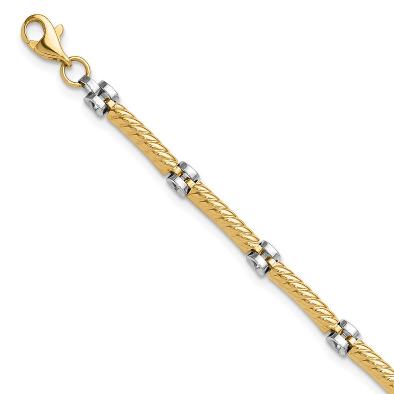 10K Two-Tone 10K Polished Fancy Link Bracelet