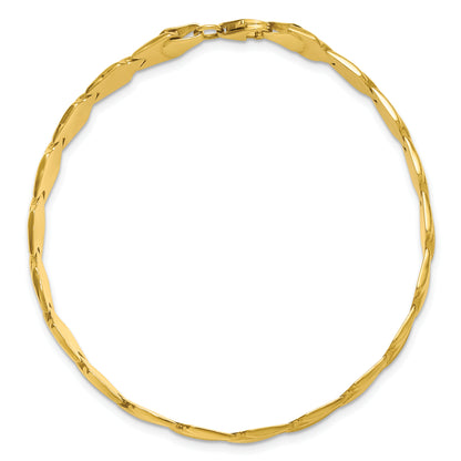 10K Yellow Gold 10K Polished And Satin Fancy Link 7.5 Inch Bracelet