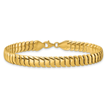 10K Yellow Gold 10K Polished Fancy Herringbone Link 7.5 Inch Bracelet