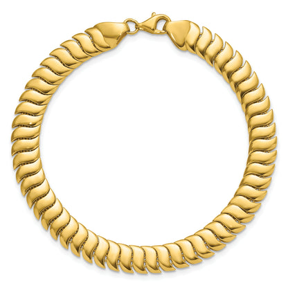 10K Yellow Gold 10K Polished Fancy Herringbone Link 7.5 Inch Bracelet