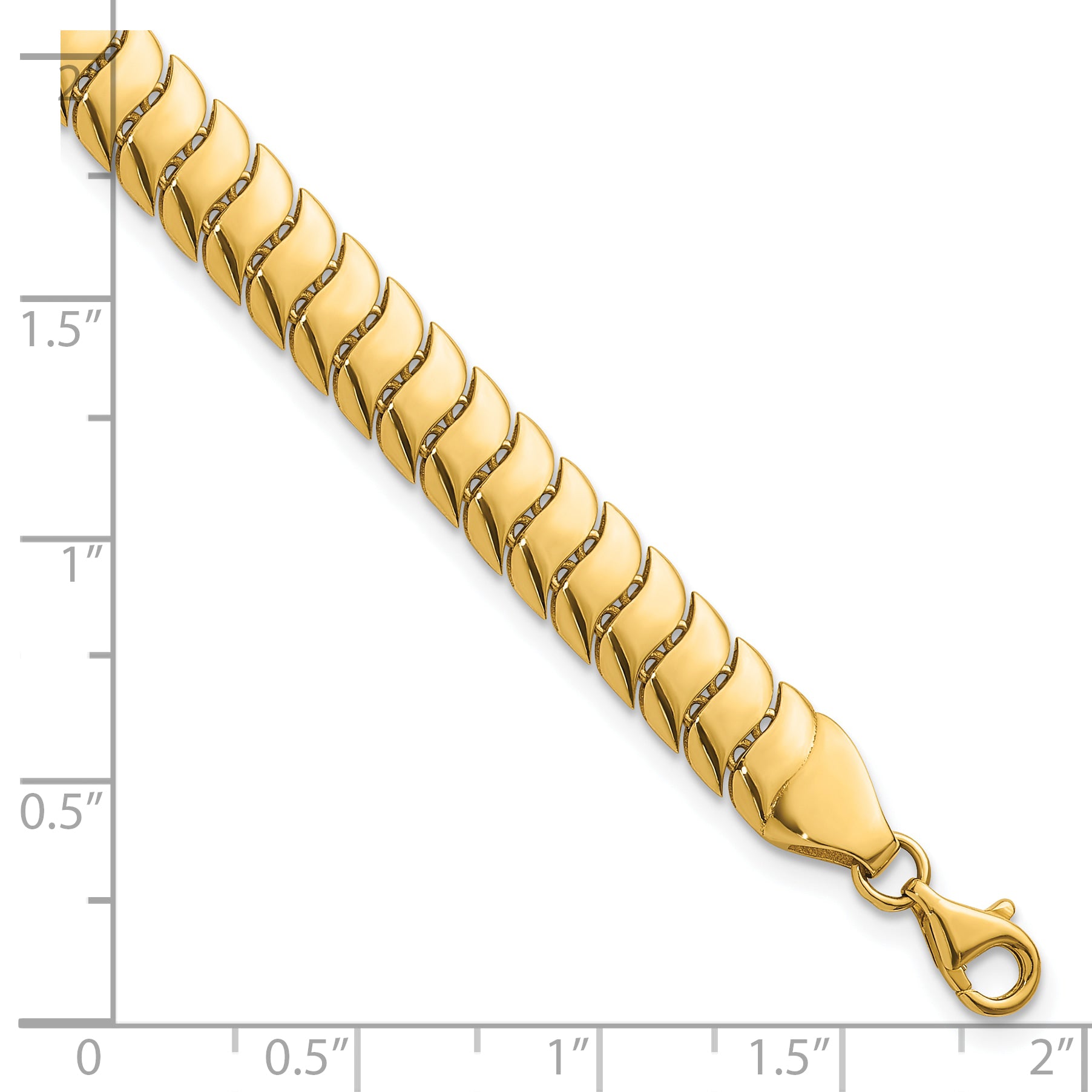 10K Yellow Gold 10K Polished Fancy Herringbone Link 7.5 Inch Bracelet