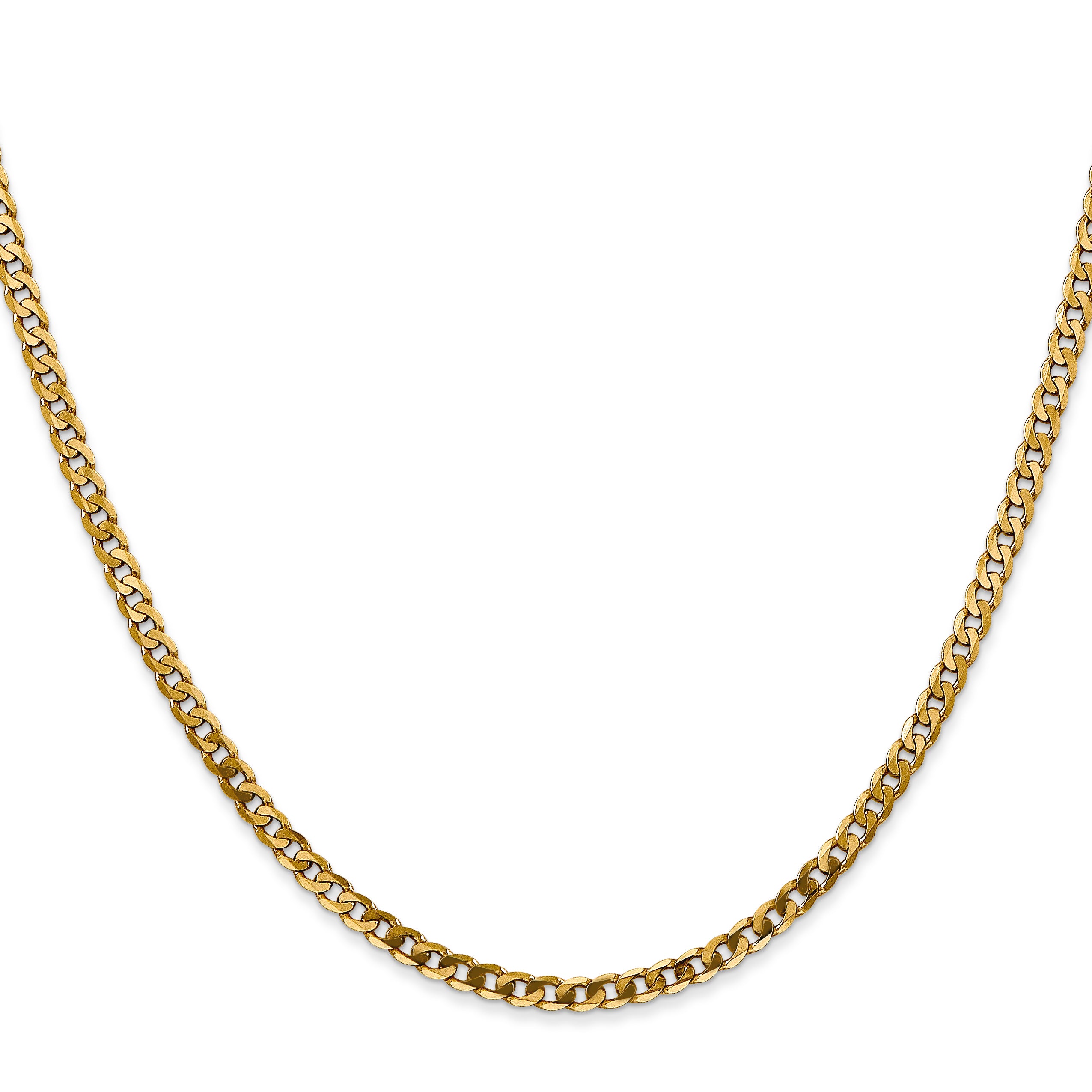 10K Yellow Gold 2.9mm Flat Beveled Curb Chain