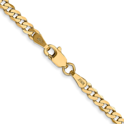 10K Yellow Gold 2.9mm Flat Beveled Curb Chain