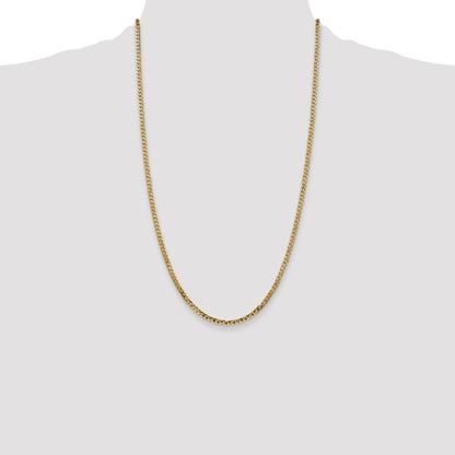 10K Yellow Gold 2.9mm Flat Beveled Curb Chain