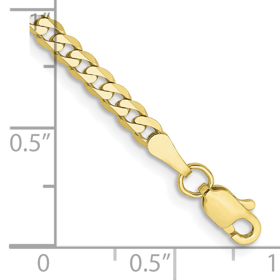 7 Inch 10K 2.9mm Flat Beveled Curb Chain