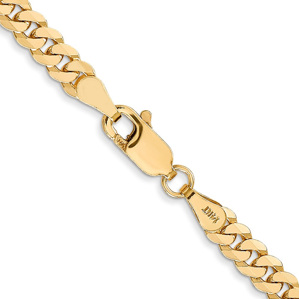 10K Yellow Gold 3.9mm Flat Beveled Curb Chain Necklace