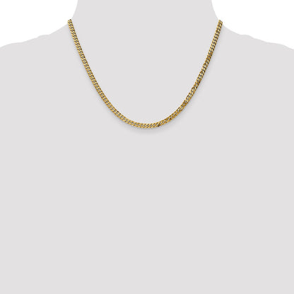 10K Yellow Gold 3.9mm Flat Beveled Curb Chain Necklace