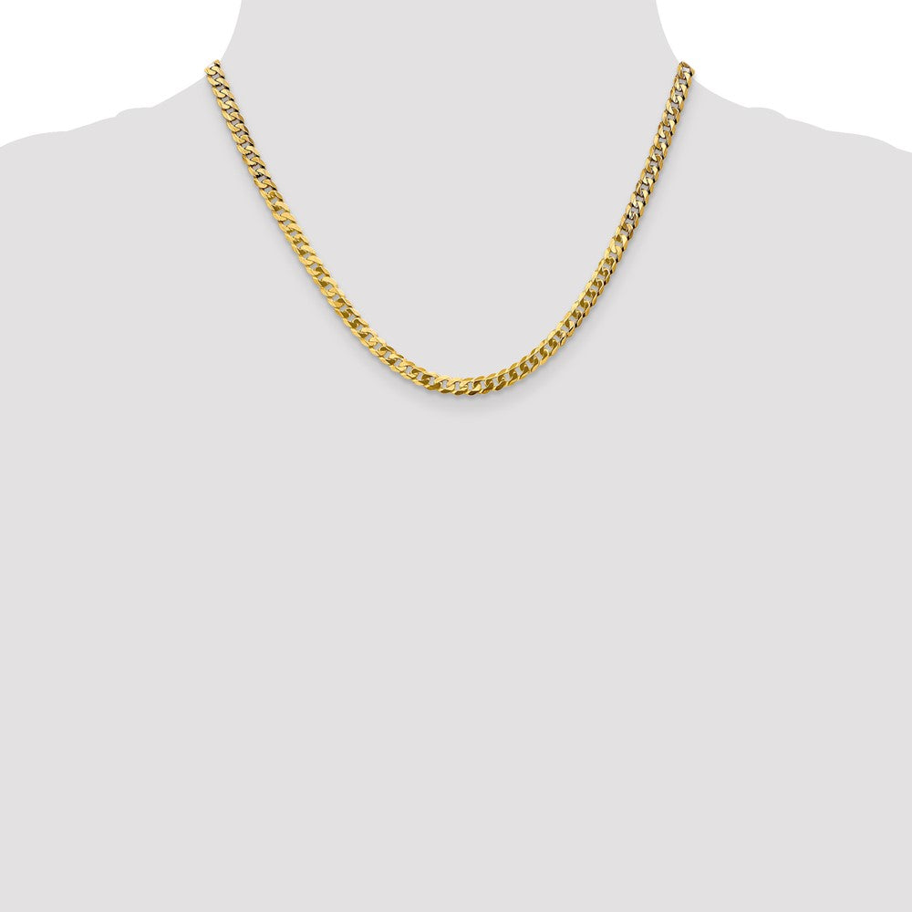 10K Yellow Gold 4.75mm Flat Beveled Curb Chain Necklace