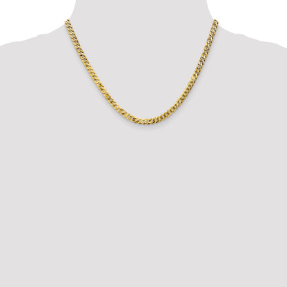 10K Yellow Gold 4.75mm Flat Beveled Curb Chain Necklace