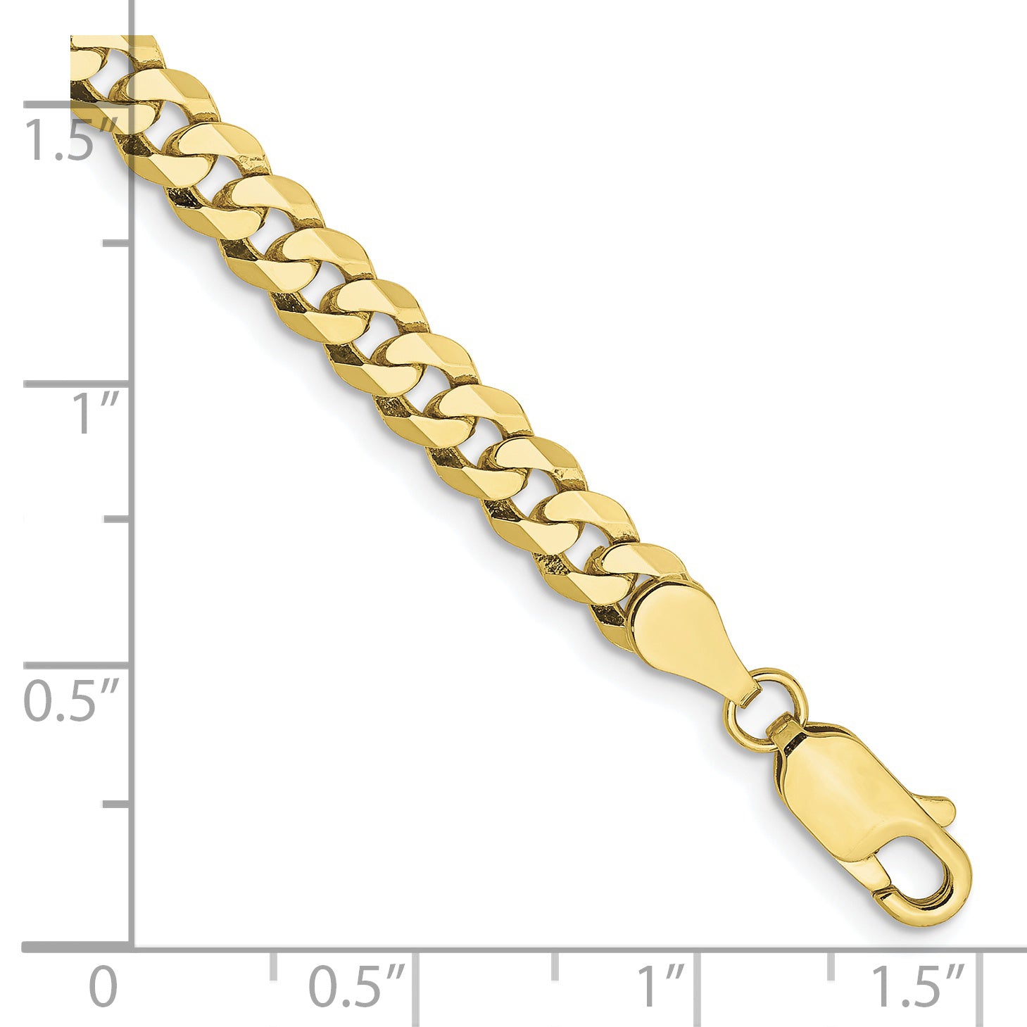 7 Inch 10K 4.75mm Flat Beveled Curb Chain