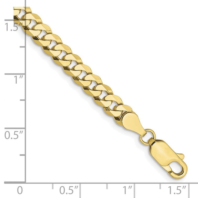 10K Yellow Gold 4.75mm Flat Beveled Curb Chain Bracelet