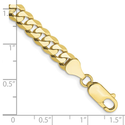 9 Inch 10K 6.25mm Flat Beveled Curb Chain Anklet