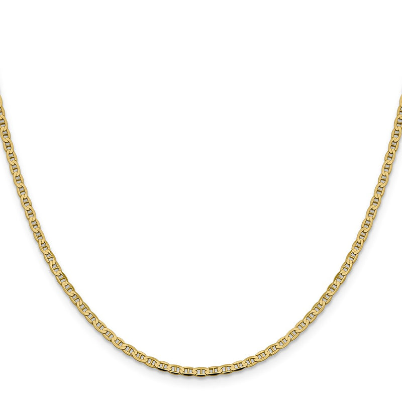 10K Yellow Gold 2.4mm Flat Anchor Chain Necklace