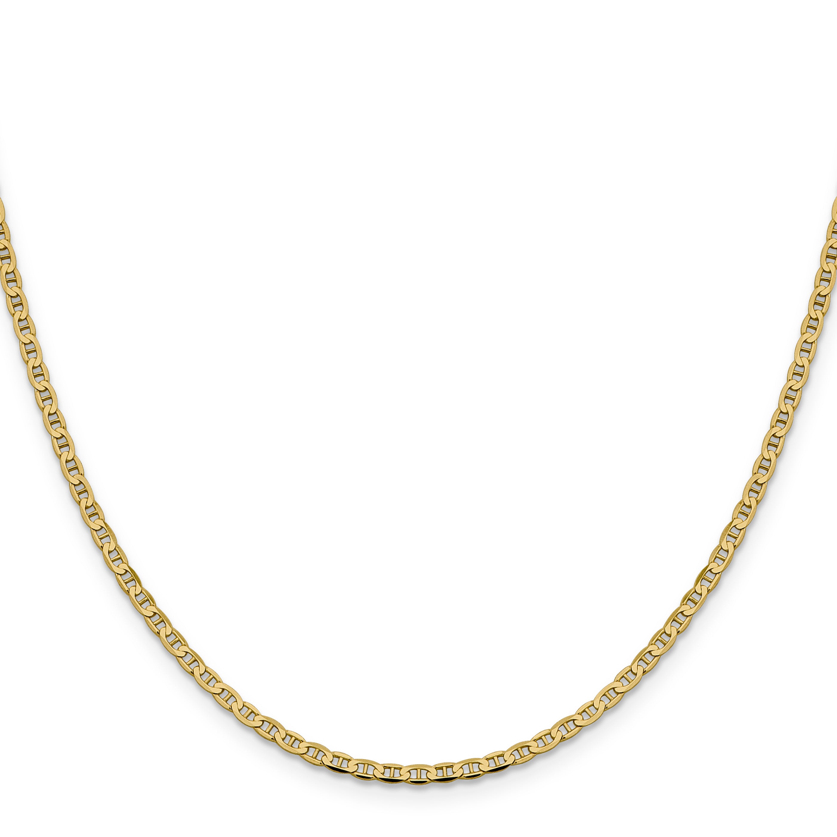 10K Yellow Gold 2.4mm Flat Anchor Chain