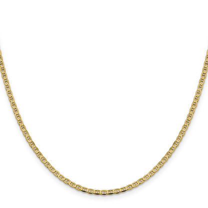 10K Yellow Gold 2.4mm Flat Anchor Chain