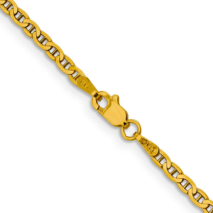 10K Yellow Gold 2.4mm Flat Anchor Chain