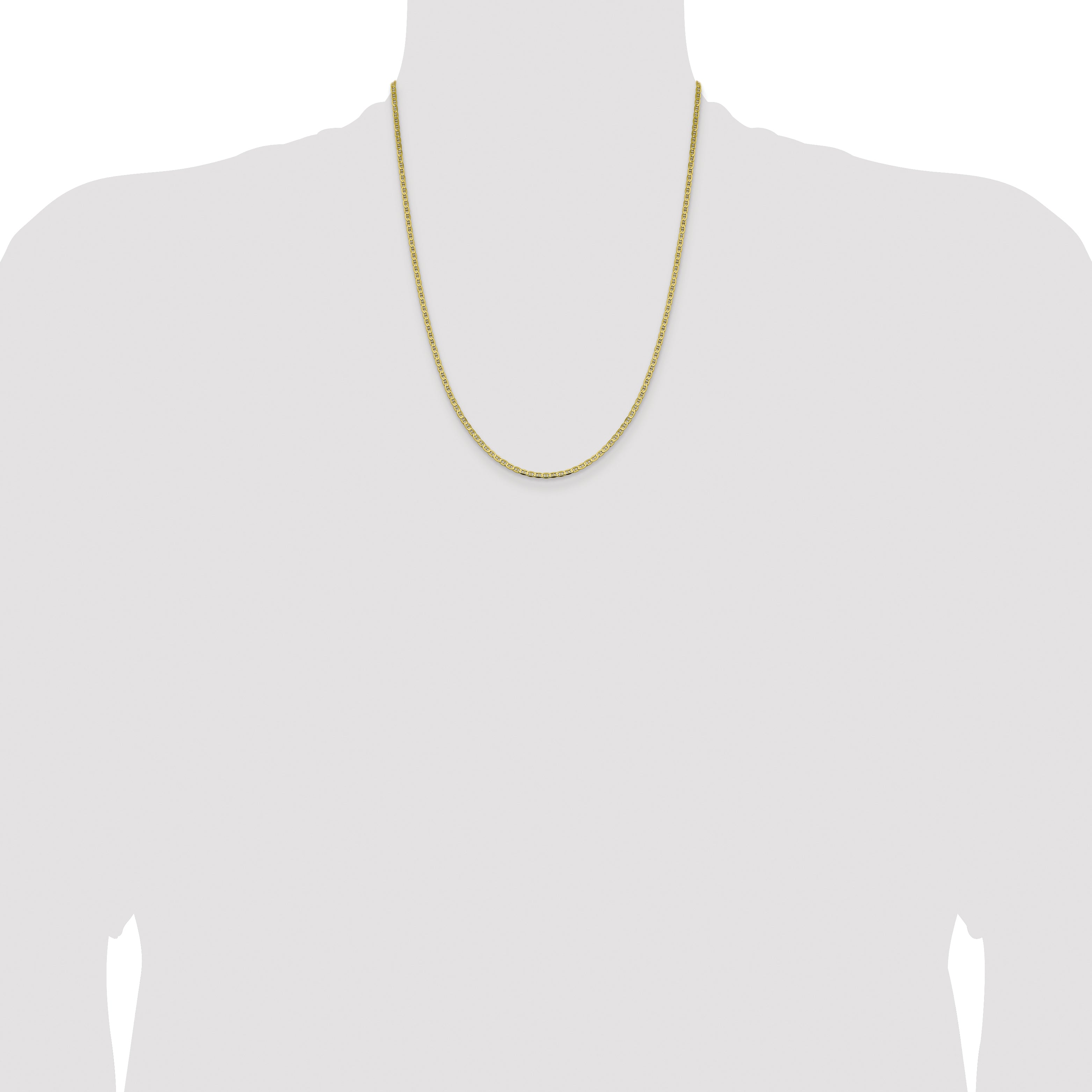 10K Yellow Gold 2.4mm Flat Anchor Chain