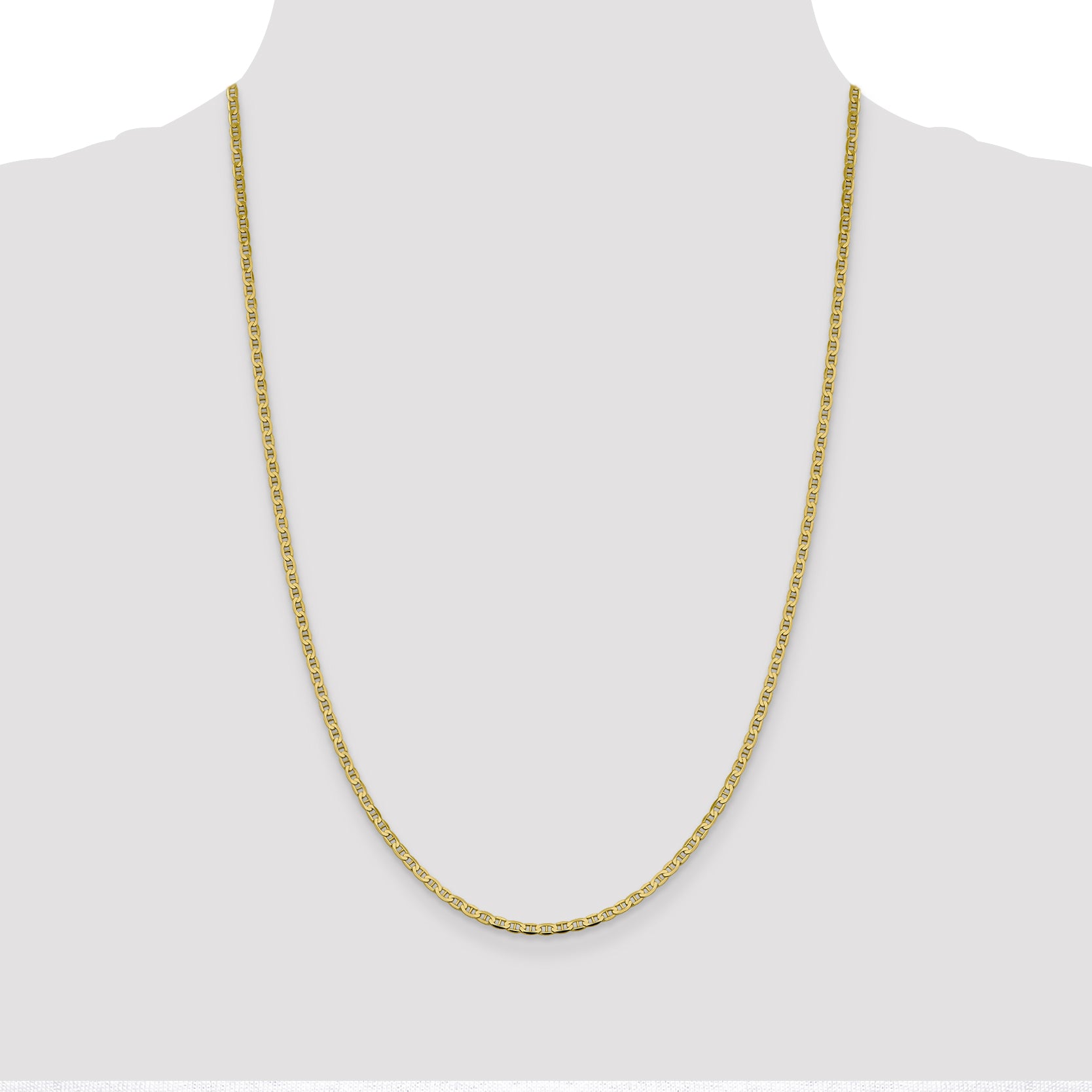 24 Inch 10K 2.4mm Flat Anchor Chain