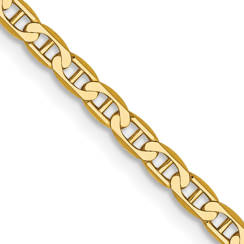 10K Yellow Gold 2.4mm Flat Anchor Chain Necklace