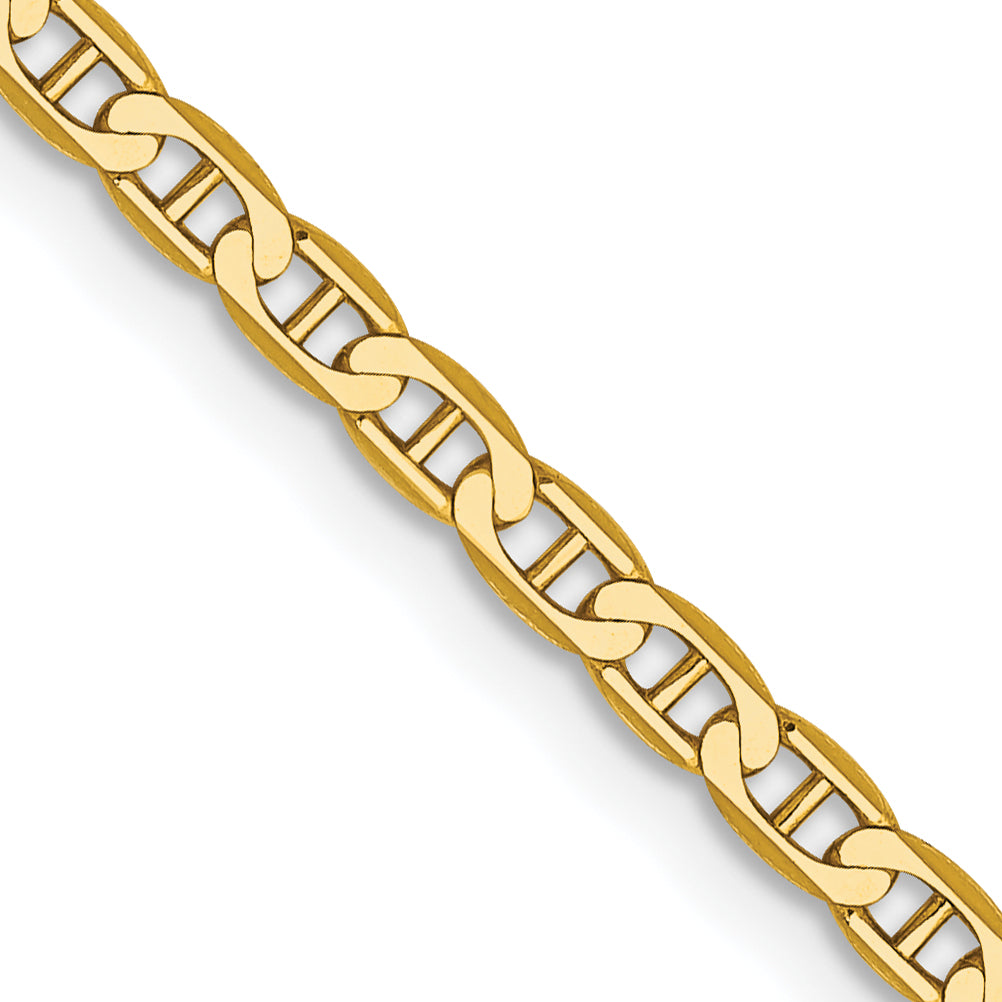 10K Yellow Gold 2.4mm Flat Anchor Chain