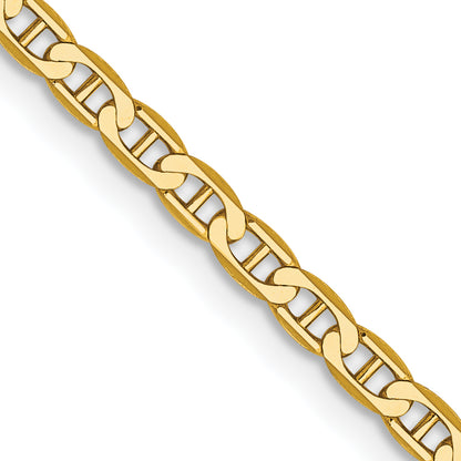 10K Yellow Gold 2.4mm Flat Anchor Chain