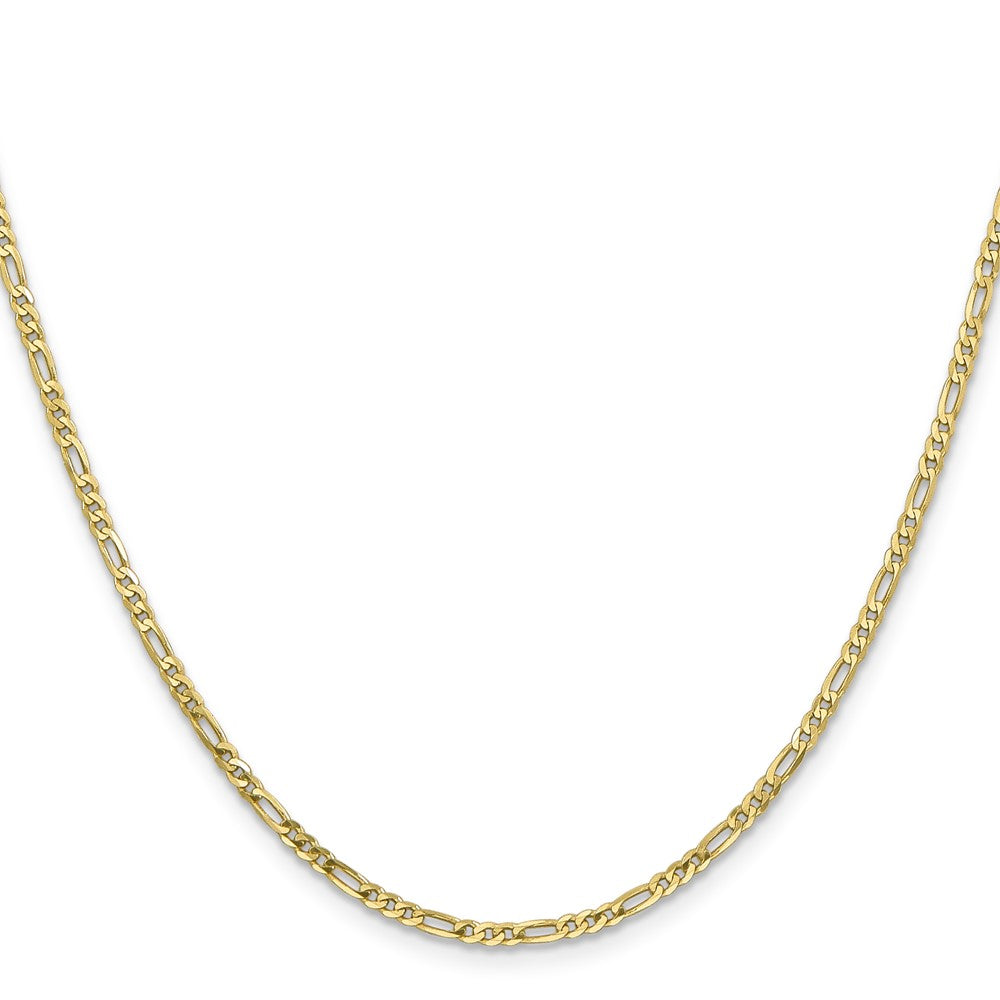 16 Inch 10K 2.2mm Flat Figaro Chain Necklace