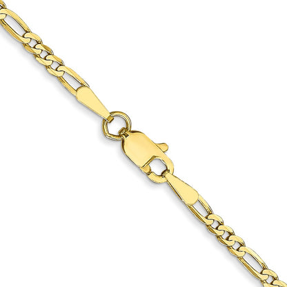 16 Inch 10K 2.2mm Flat Figaro Chain Necklace