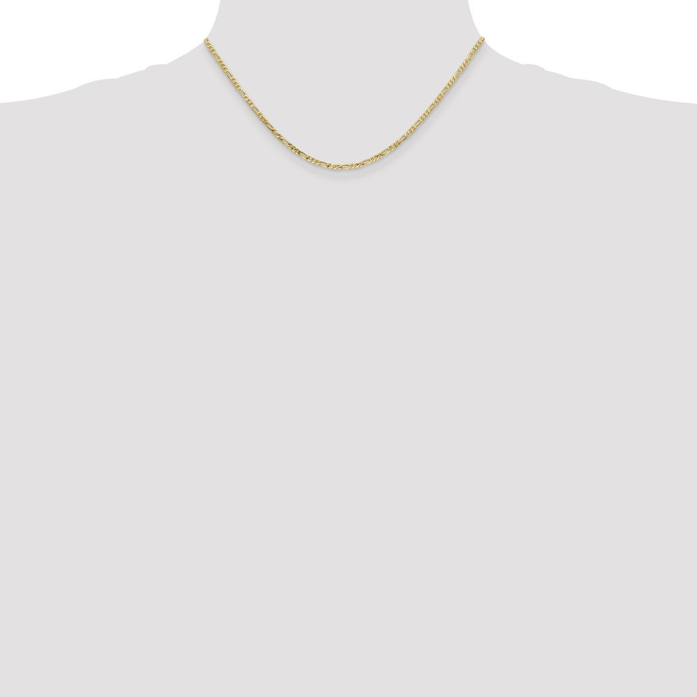 16 Inch 10K 2.2mm Flat Figaro Chain Necklace