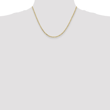 10K Yellow Gold 2.2mm Flat Figaro Chain Necklace