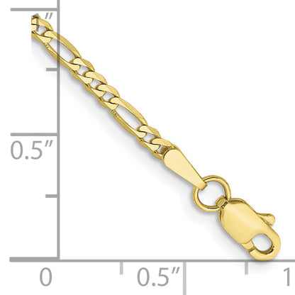 7 Inch 10K 2.2mm Flat Figaro Chain